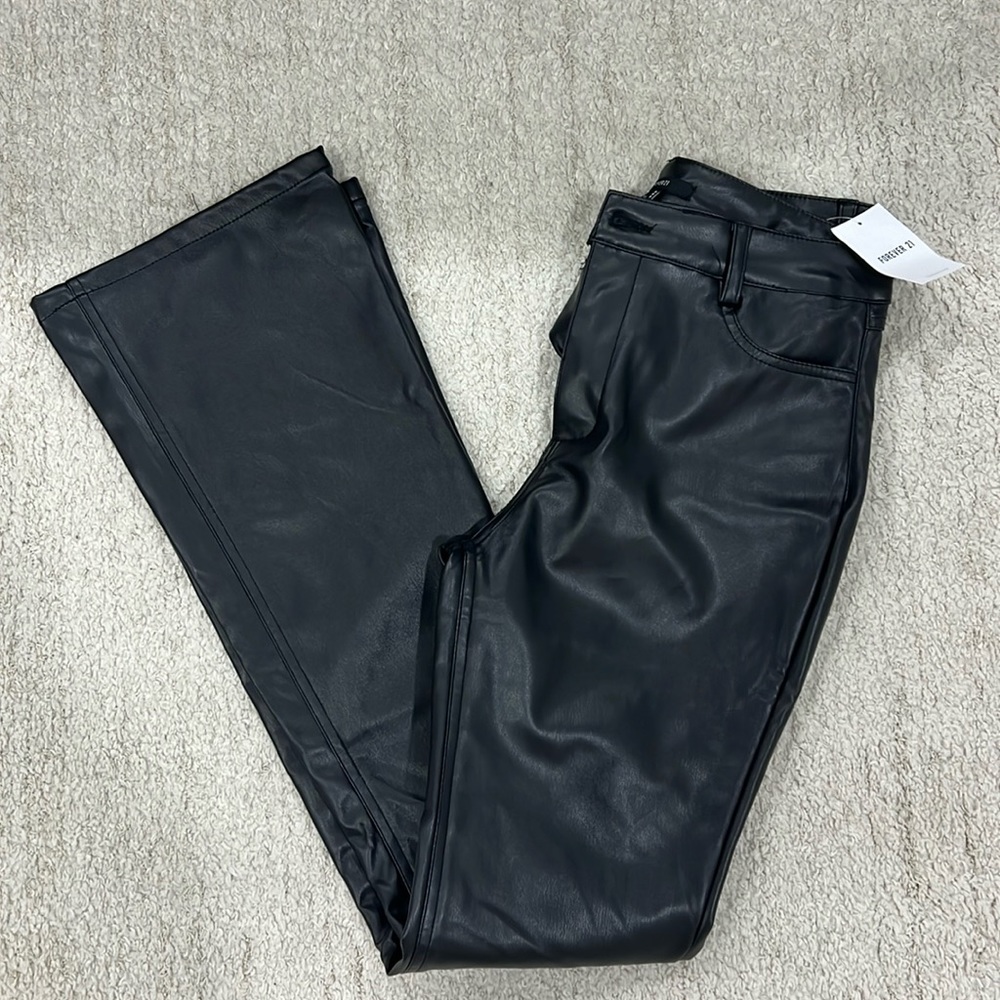 Faux leather pants